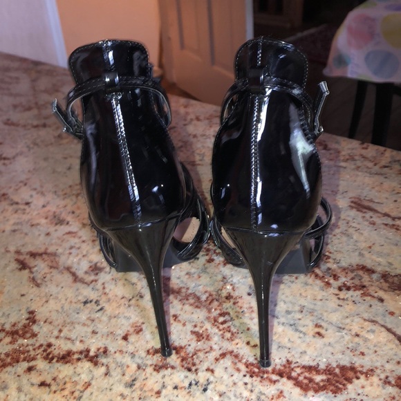 Black sparkly starburst gemstone heels Windsor - Picture 7 of 8